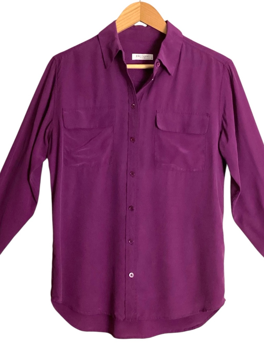Equipment Femme 100% Silk Blouse Purple Button Down Shirt Luxury Small